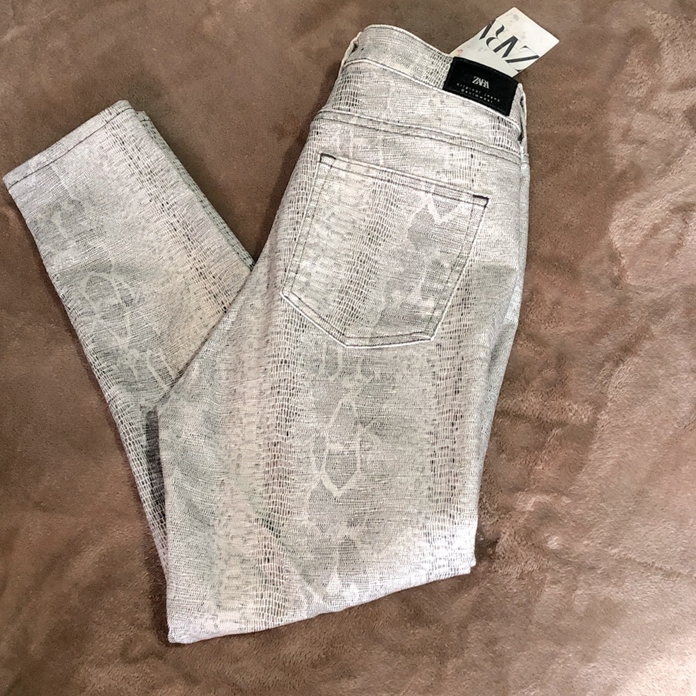 Zara Snake Print Skinny Jeans - Picture 9 of 11
